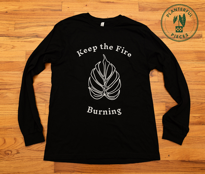 Keep the (Monstera) Fire Burning Long Sleeve Tee, Unisex