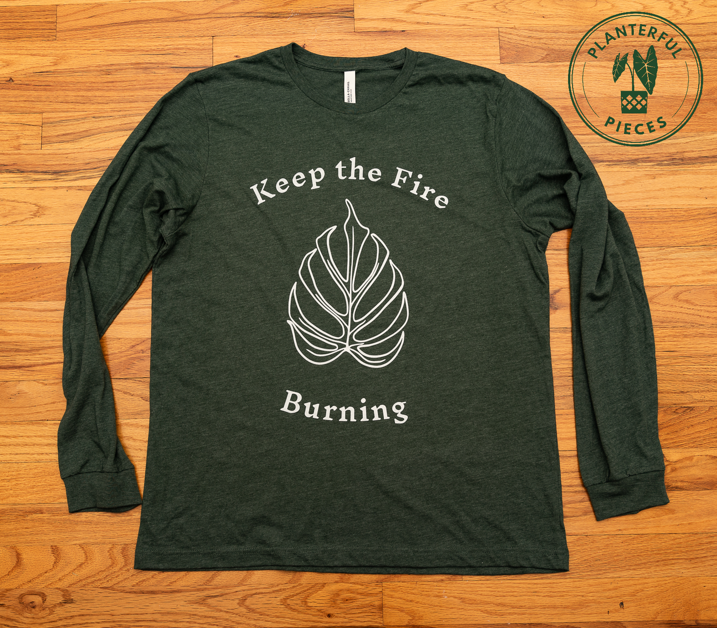 Keep the (Monstera) Fire Burning Long Sleeve Tee, Unisex